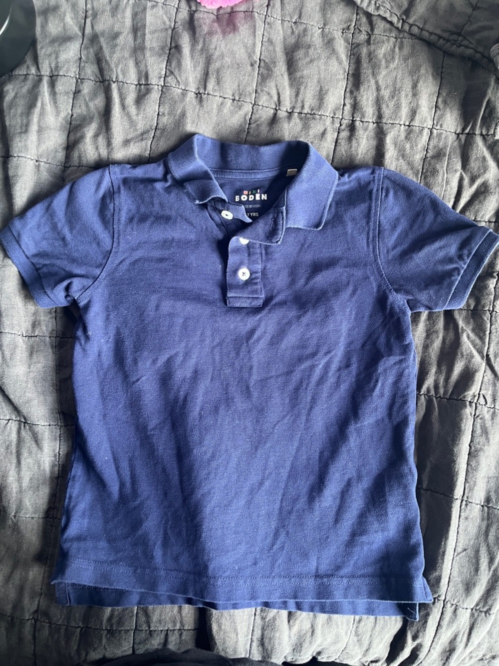 Mini Boden Boys' Navy Blue Polo Shirt size 6-7